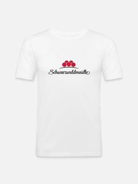 Schwarzwaldmaidle - Männer Slim Fit T-Shirt - Weiß