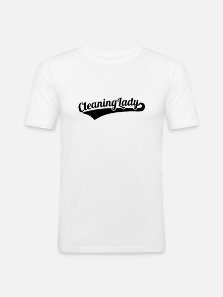 Cleaning lady - Men's Slim Fit T-Shirt - white