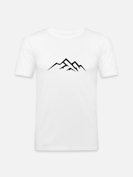 berge - T-shirt près du corps Homme - blanc