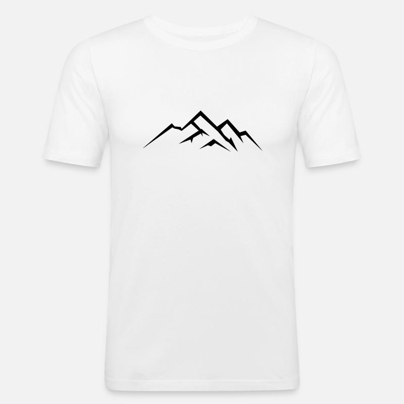 berge - Männer Slim Fit T-Shirt - Weiß