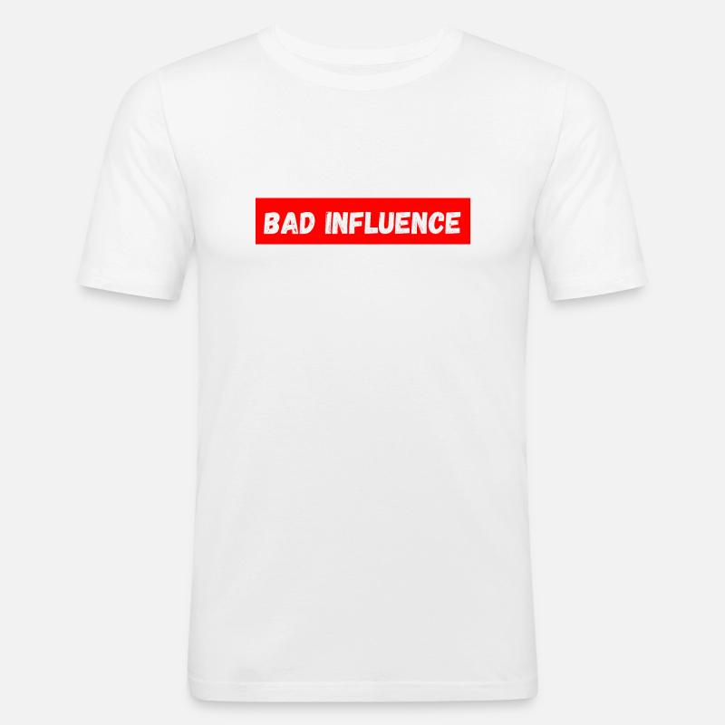 Schlechter Einfluss - Männer Slim Fit T-Shirt - Weiß
