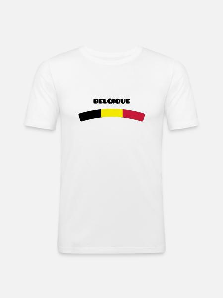 Belgium - Men's Slim Fit T-Shirt - white