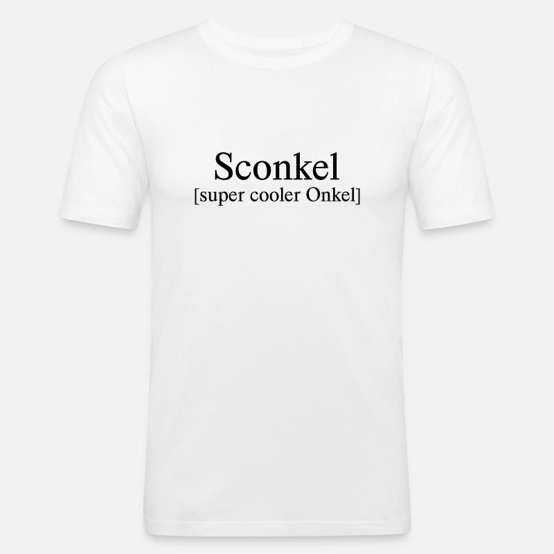 Sconkel - Onkel - Männer Slim Fit T-Shirt - Weiß