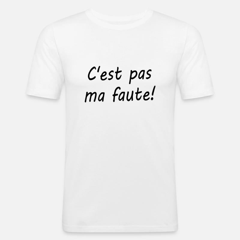 C'est pas ma faute ! - T-shirt près du corps Homme - blanc