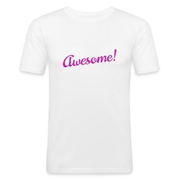 Génial - T-shirt près du corps Homme - blanc - Devant - Nik (191cm)