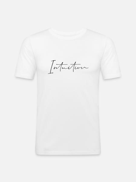 Lettrage par intuition - T-shirt près du corps Homme - blanc