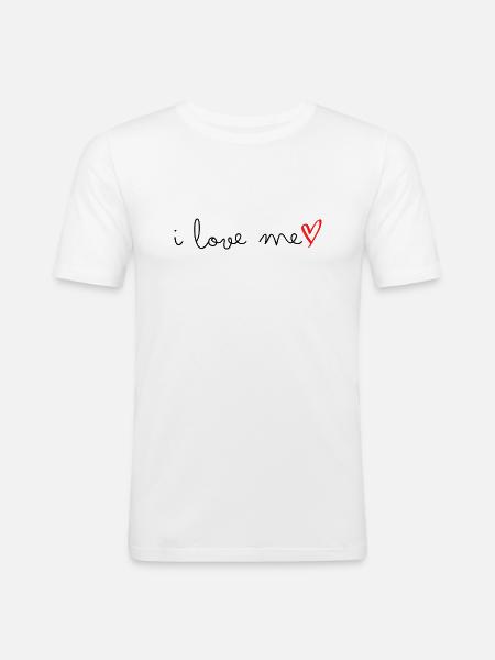 i love me - Männer Slim Fit T-Shirt - Weiß