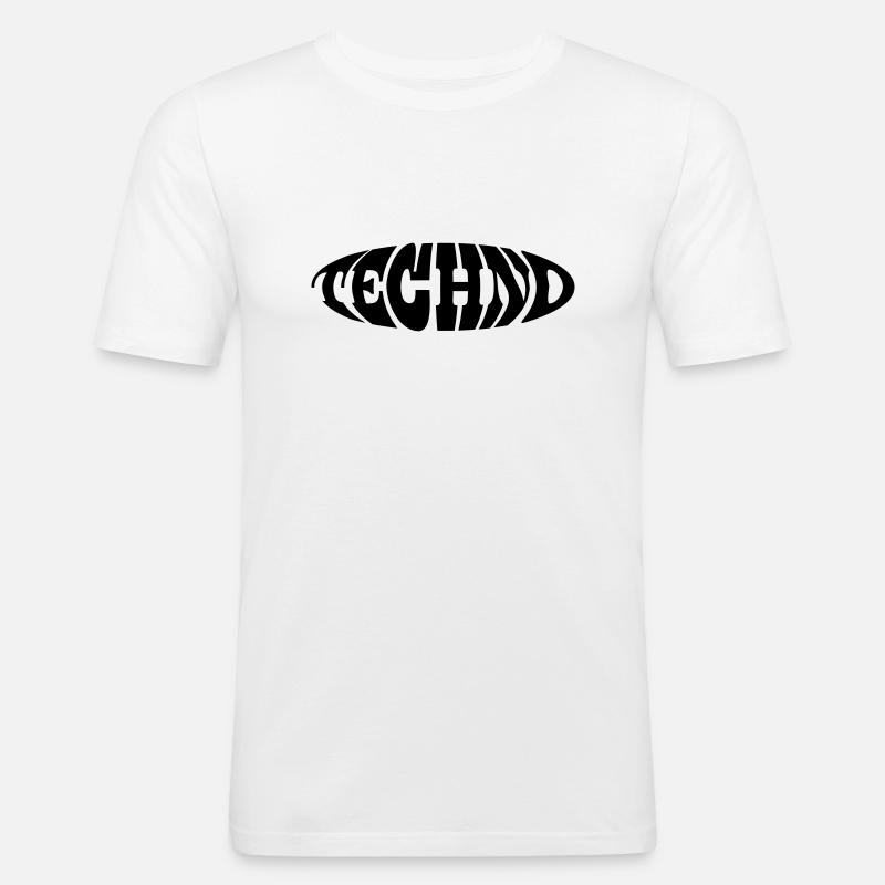 Techno Spruch Geschenk - Männer Slim Fit T-Shirt - Weiß