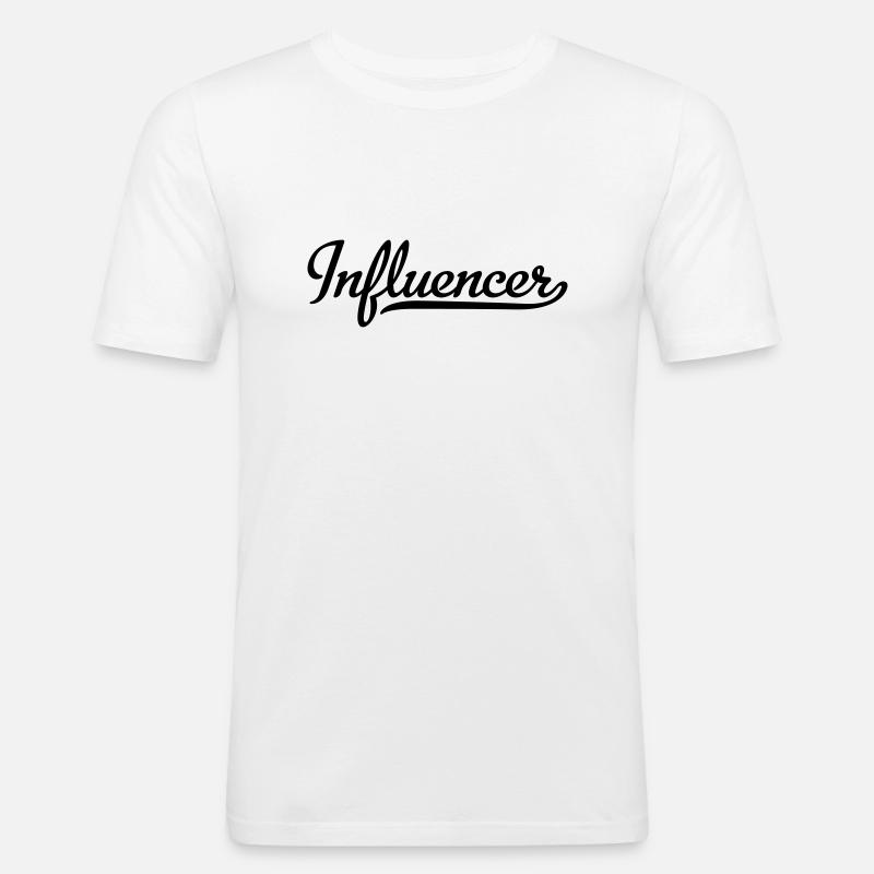 Influencer - Männer Slim Fit T-Shirt - Weiß