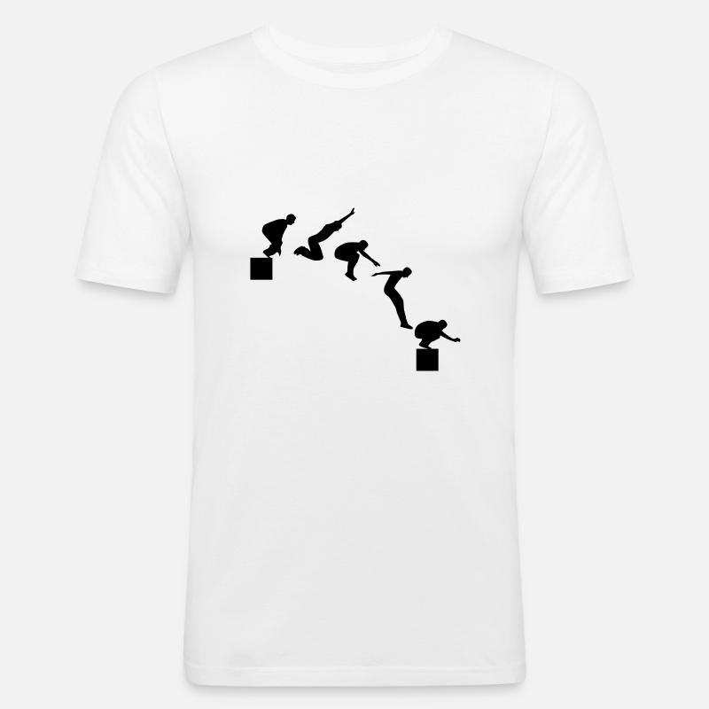 Parkour - T-shirt près du corps Homme - blanc
