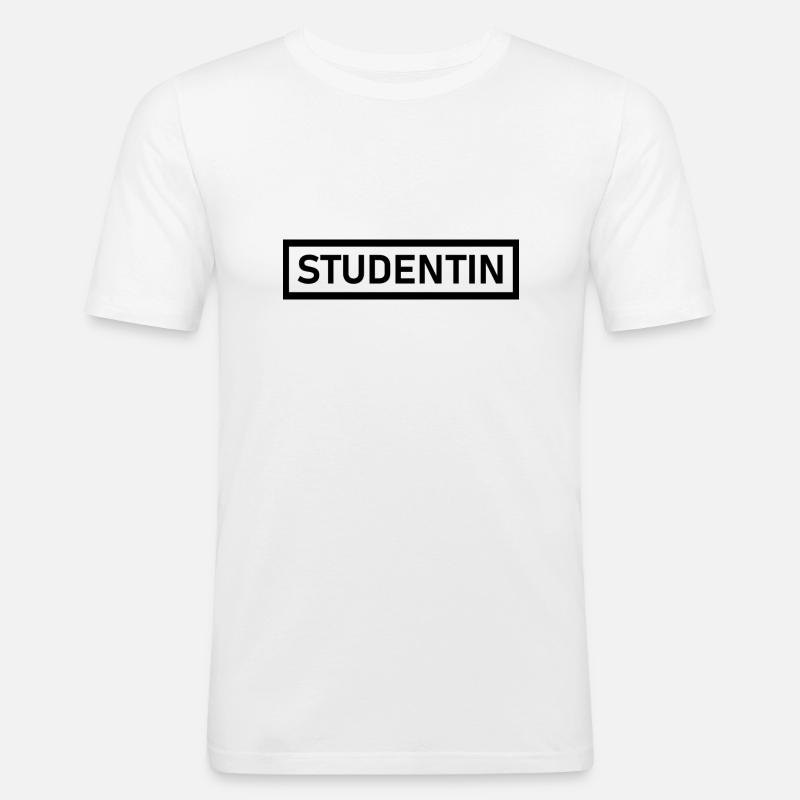 Studentin Schwarz Modern Simple Design - Männer Slim Fit T-Shirt - Weiß