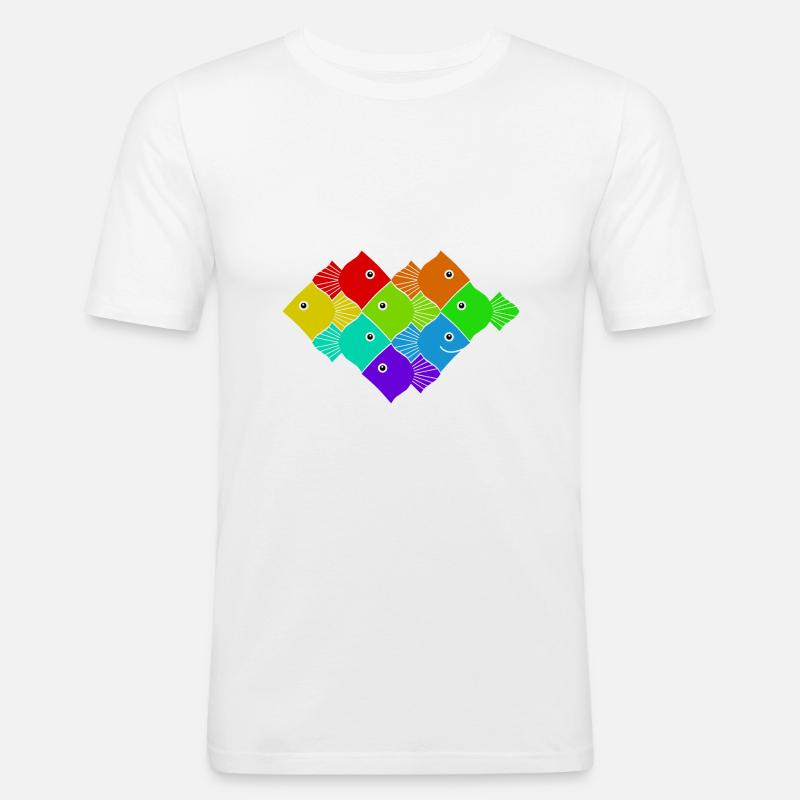Fish pattern - Men's Slim Fit T-Shirt - white