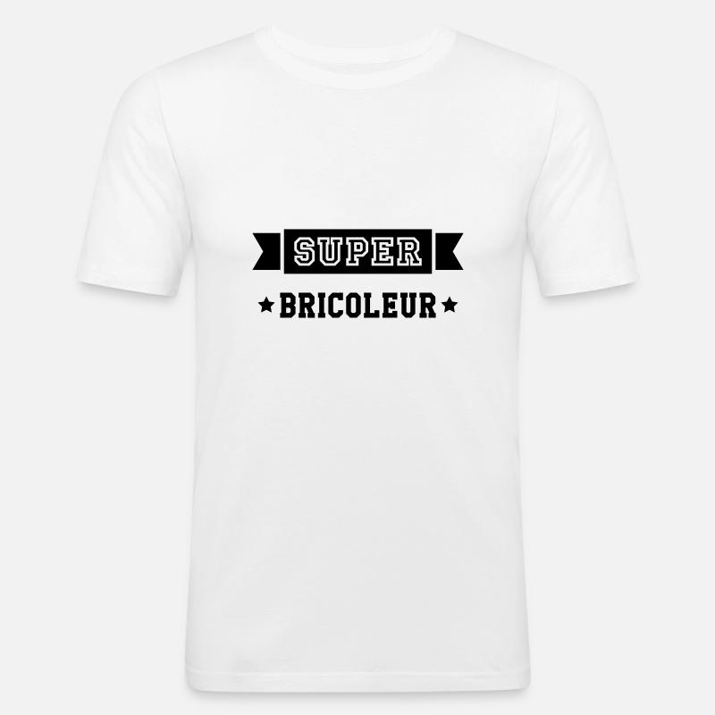 Super Handwerker - Männer Slim Fit T-Shirt - Weiß