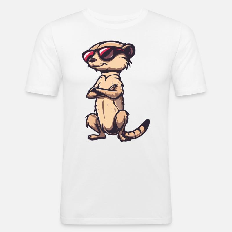 Erdmännchen Tier - Männer Slim Fit T-Shirt - Weiß