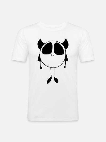 Kleines Monster - gezeichnet - Männer Slim Fit T-Shirt - Weiß
