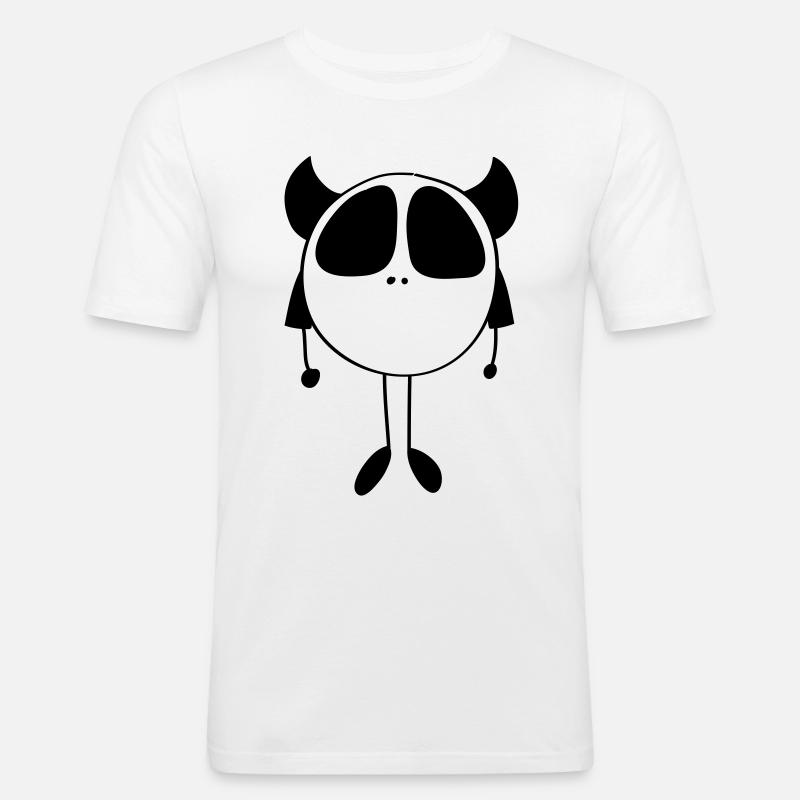 Kleines Monster - gezeichnet - Männer Slim Fit T-Shirt - Weiß