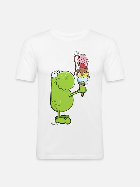 Grenouille avec glace - T-shirt près du corps Homme - blanc