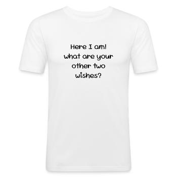 Surprise Wish - Men's Slim Fit T-Shirt - white - Front - Nik (191cm)