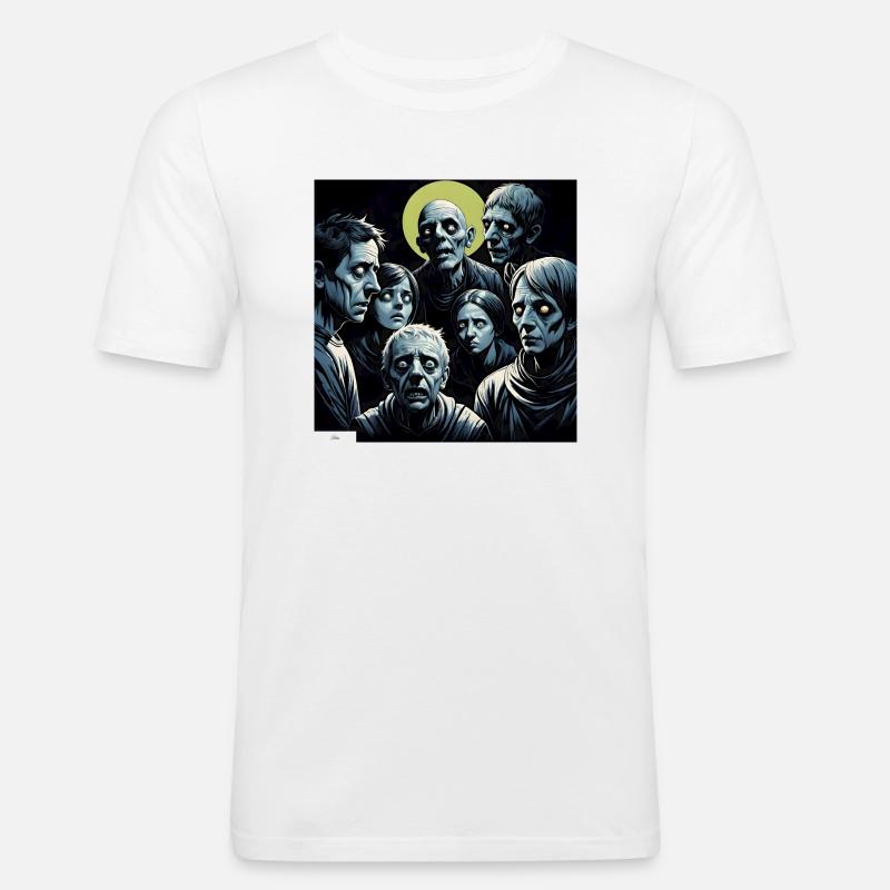 Düsterste Freunde - Männer Slim Fit T-Shirt - Weiß