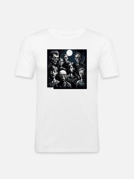 Monster Menschen Porträt - Männer Slim Fit T-Shirt - Weiß
