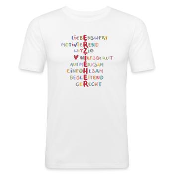 erzieher - Männer Slim Fit T-Shirt - Weiß - Vorne - Nik (191cm)