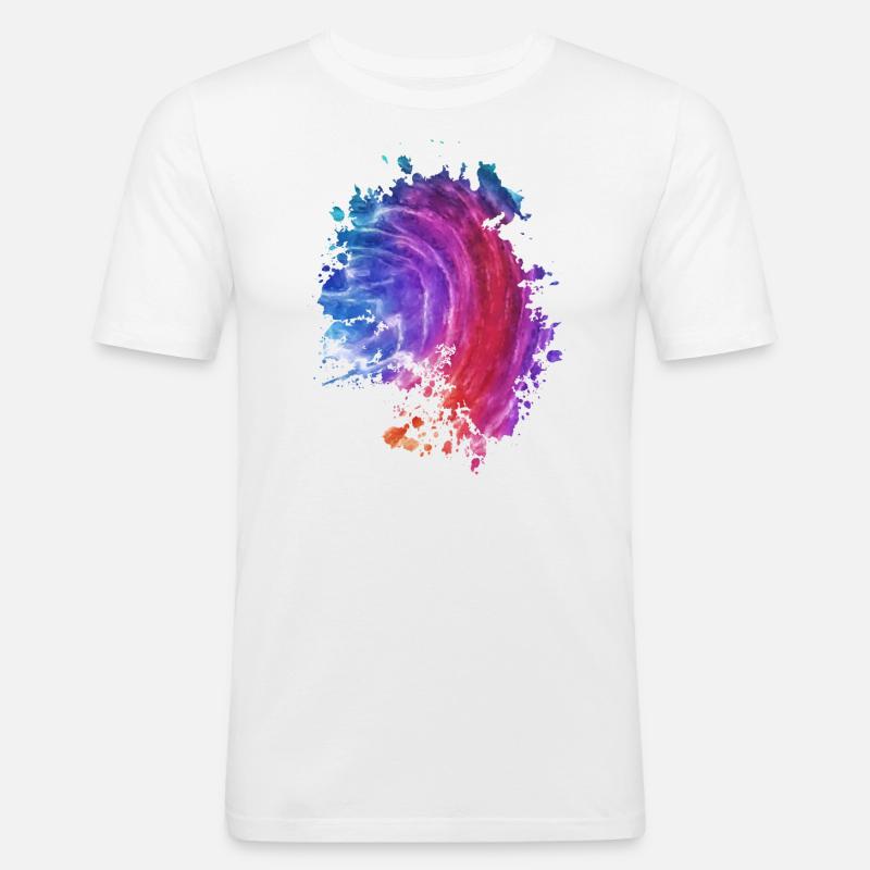 Farbenstrom - Männer Slim Fit T-Shirt - Weiß