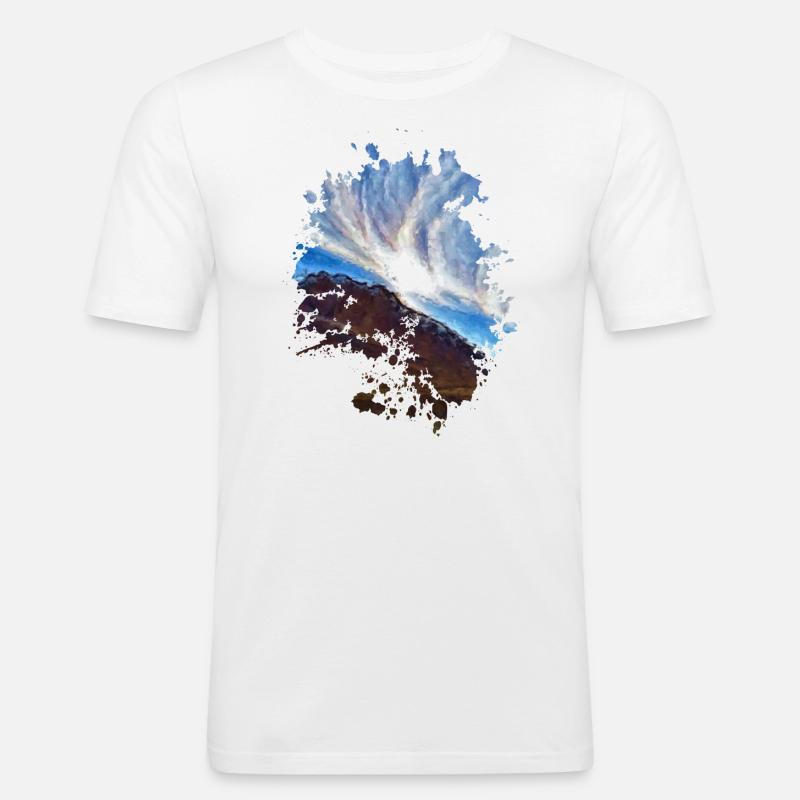 Wolkenbildung - Männer Slim Fit T-Shirt - Weiß
