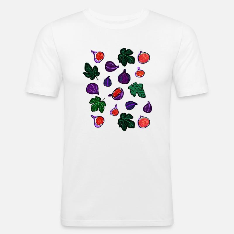 Feigen Früchte Muster1 - Männer Slim Fit T-Shirt - Weiß