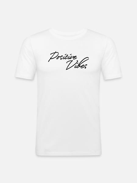 Positive Vibes - Men's Slim Fit T-Shirt - white