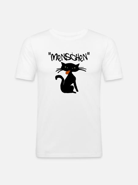 menschen - Männer Slim Fit T-Shirt - Weiß