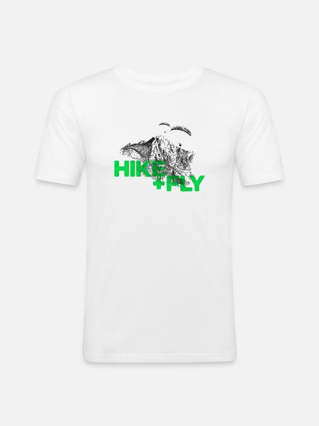 Hike & Fly Paragliding green - Men's Slim Fit T-Shirt - white