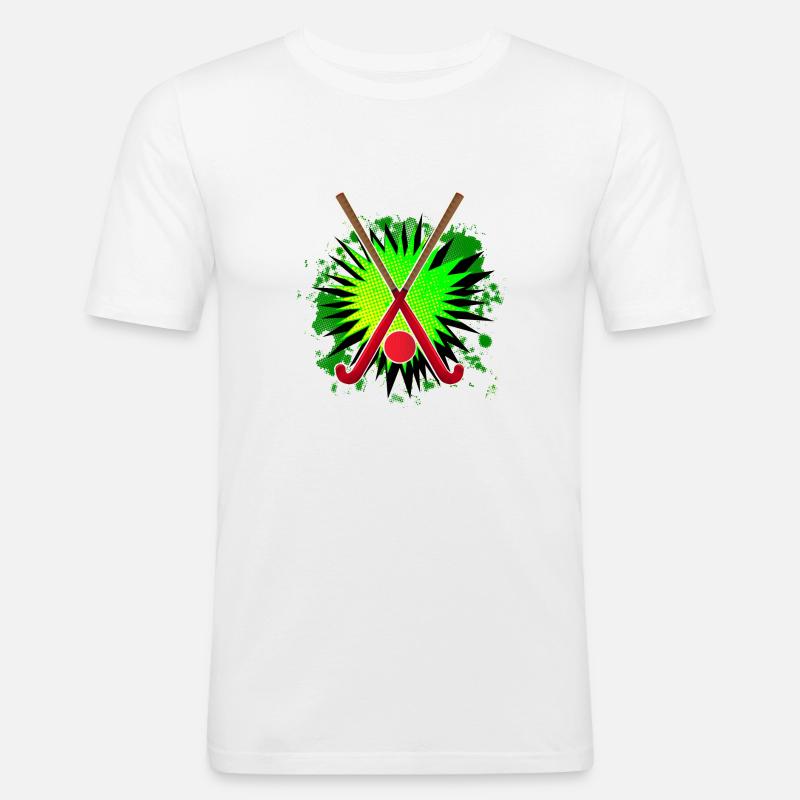Feldhockeyschläger und Spritzen - Männer Slim Fit T-Shirt - Weiß