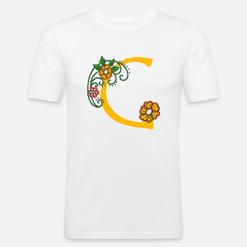 blume 30 c - Männer Slim Fit T-Shirt - Weiß