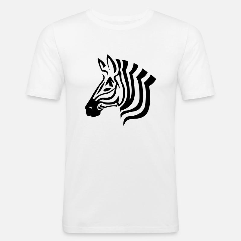 zebra - Männer Slim Fit T-Shirt - Weiß