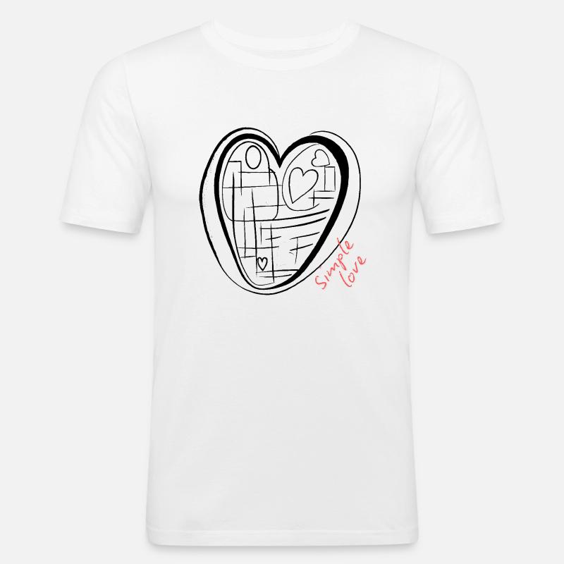 Aimez tout simplement - T-shirt près du corps Homme - blanc