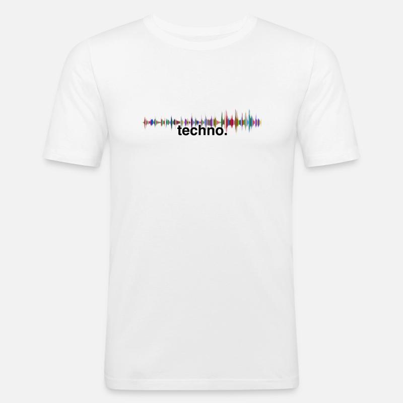 techno - Männer Slim Fit T-Shirt - Weiß