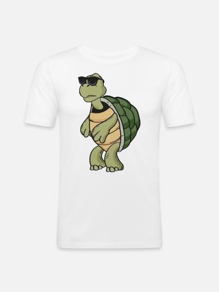 Turtle - Men's Slim Fit T-Shirt - white