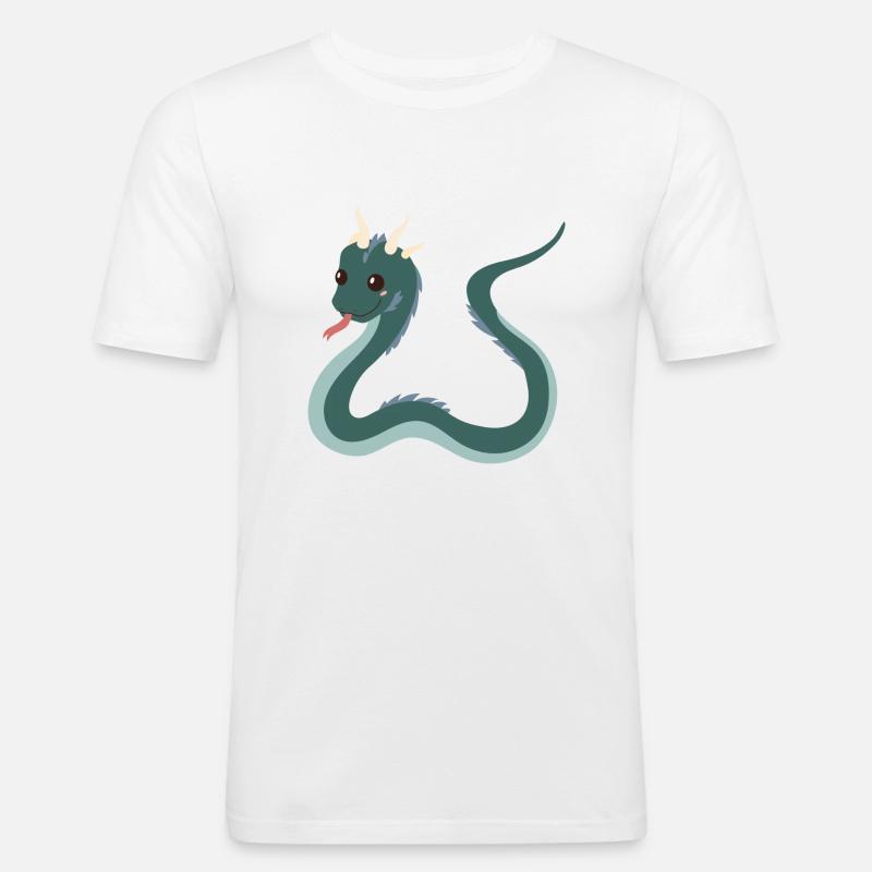 Basilisk - Männer Slim Fit T-Shirt - Weiß