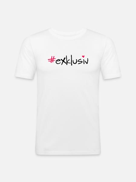 #exklusiv - Männer Slim Fit T-Shirt - Weiß