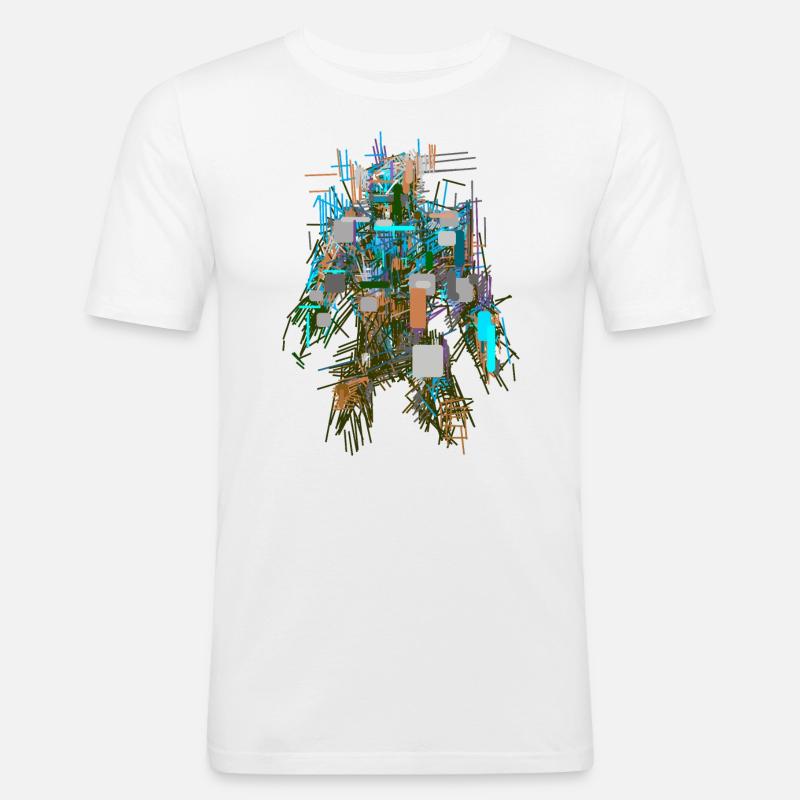 Transformator Abstrakt - Männer Slim Fit T-Shirt - Weiß