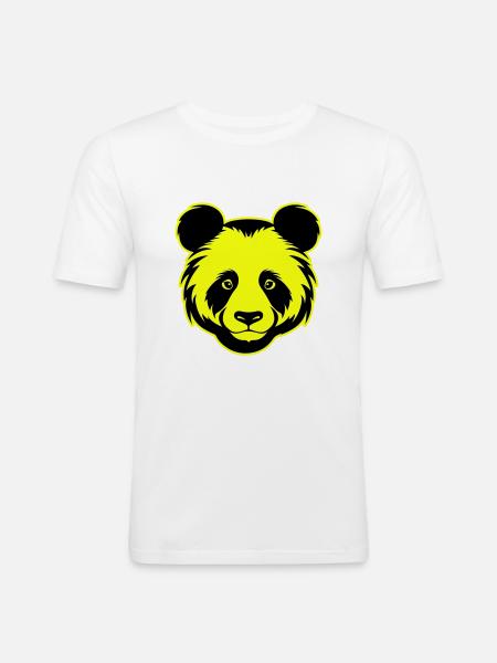 Panda Head Portrait Icon - Men's Slim Fit T-Shirt - white