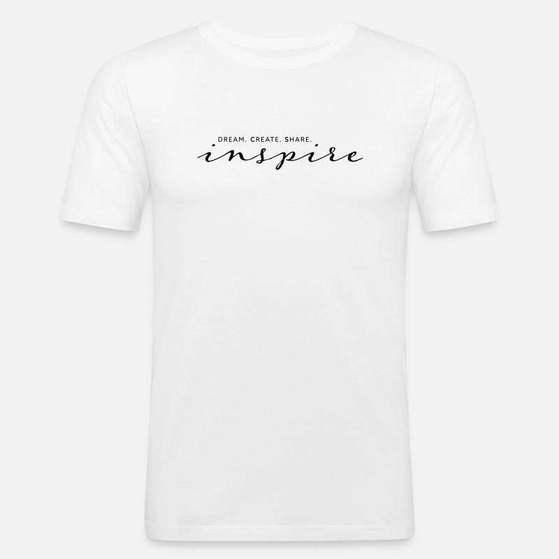 Dream Create Share Inspire - Männer Slim Fit T-Shirt - Weiß