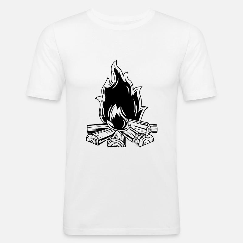 campfire flame icon - Men's Slim Fit T-Shirt - white