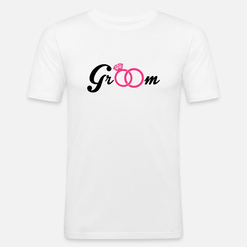 Groom - Männer Slim Fit T-Shirt - Weiß