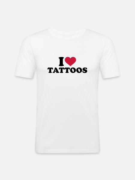 Tattoo - Männer Slim Fit T-Shirt - Weiß