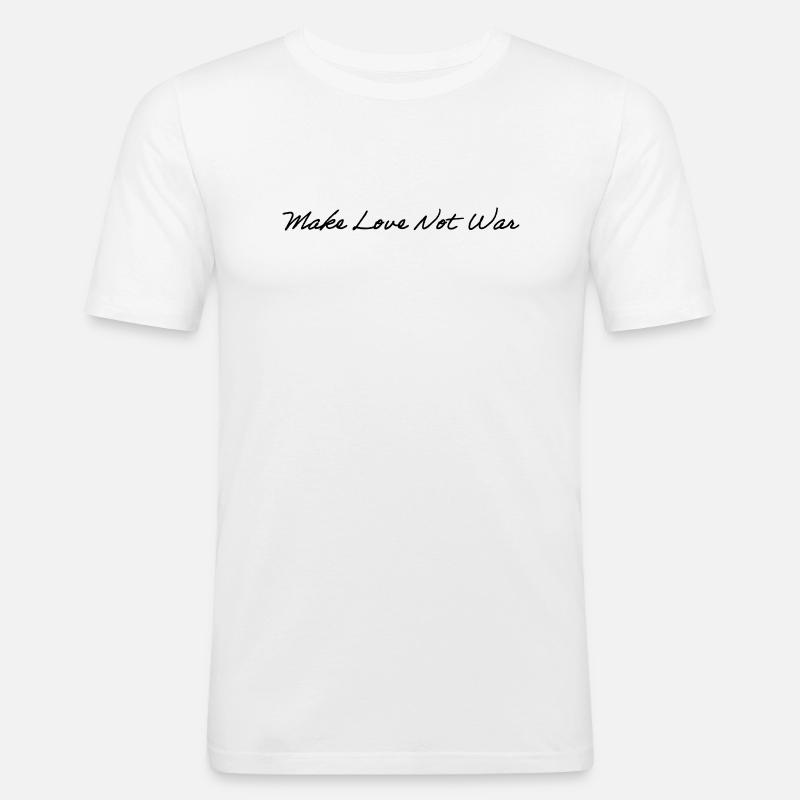 Make Love Not War - Männer Slim Fit T-Shirt - Weiß