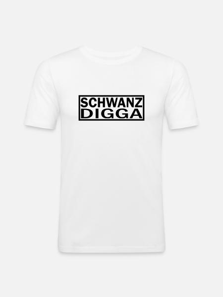 QUEUE DIGGA - T-shirt près du corps Homme - blanc