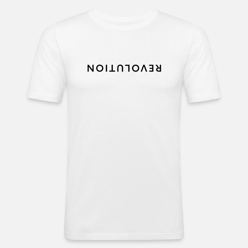 Revolution - Männer Slim Fit T-Shirt - Weiß