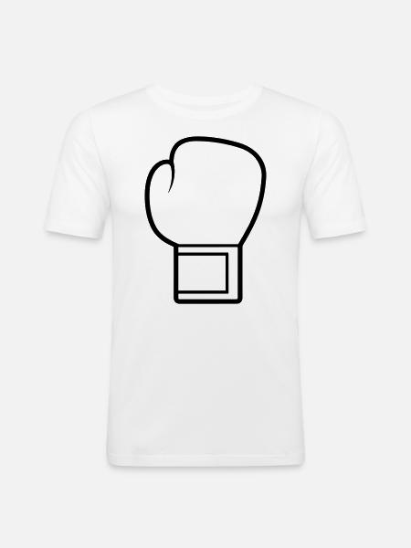 Boxhandschuh - Männer Slim Fit T-Shirt - Weiß