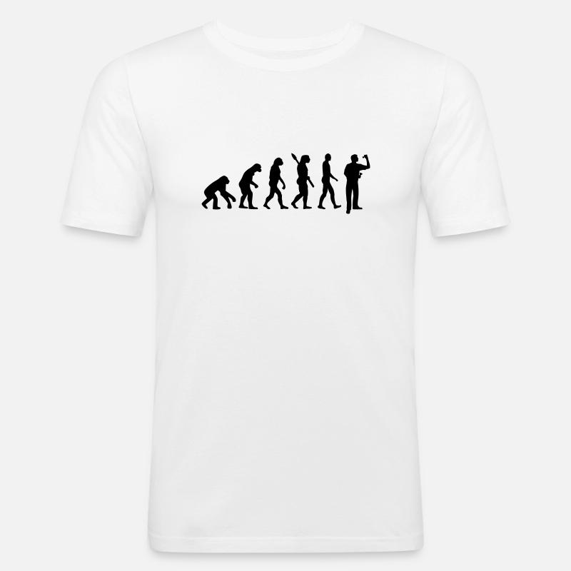 Evolution Darts - Männer Slim Fit T-Shirt - Weiß